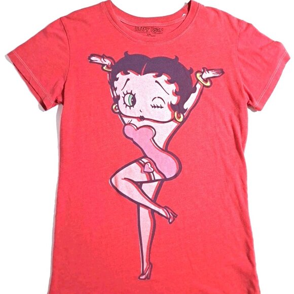 Tops - Old Betty Boop Women's Red Short Sleeve T-Shirt Size XXL Crew Neck Graphic Print